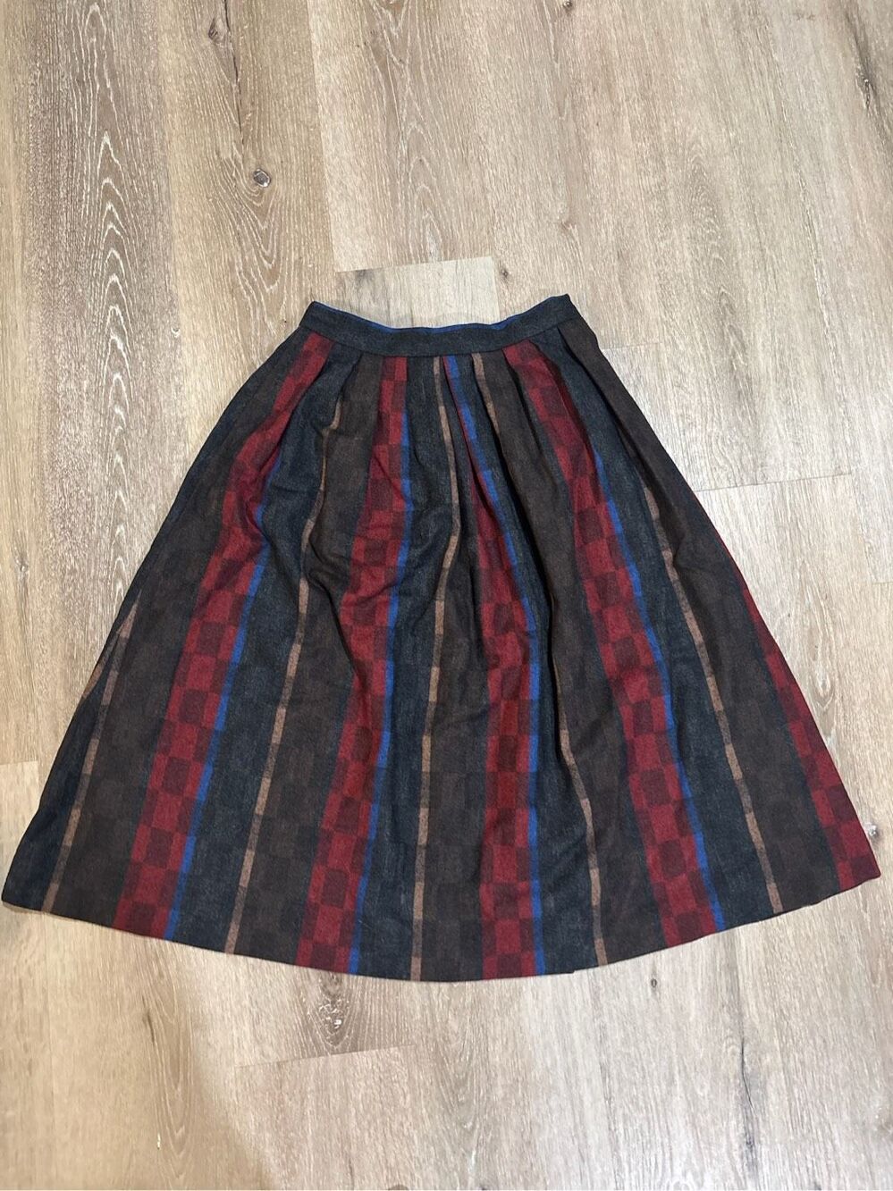 JH collectibles wool skirt retro midi 0 XS checkered